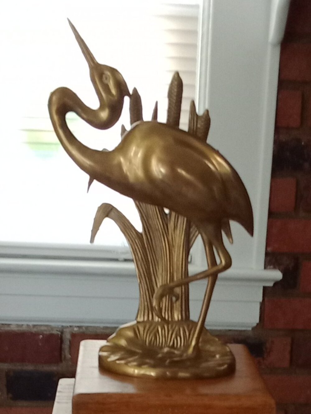 Brass Heron Sculpture - Picture 2 of 7